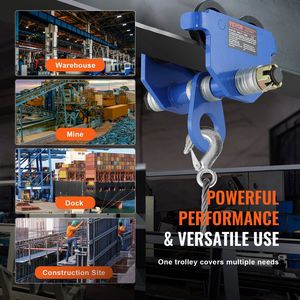 6600 libbre/3 tonnellate di capacità di carico per Garage in acciaio legato doppio paranco I-Beam regolabile 2.5 \ "7 \" Trolley curvo dritto pesante - Product Image 6