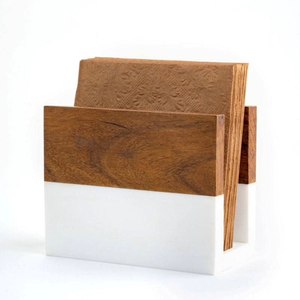 Creative Style Hexagon Wood & Marble Coaster Set Modern Non-Slip Mats & Pads Home Decor Dinnerware <b>Table</b> Decoration Placemat - Product Image 2