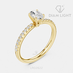 Bague de fiançailles en or blanc 14 carats avec diamant de laboratoire certifié IGI, taille ovale 0,46 carat, bijoux fins - Product Image 6