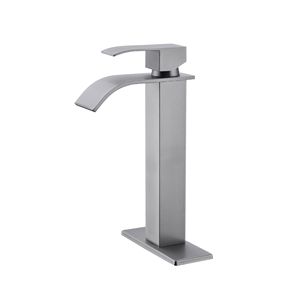 Grifo de lavabo monomando con caño en cascada, serie de grifos para lavabo de baño - Product Image 1