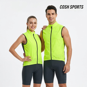 Chaleco reflectante de alta visibilidad para ciclismo, ligero, cortavientos, sin mangas, con cremallera completa, para hombres y mujeres - Product Image 1