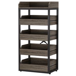 Wooden <b>Storage</b> Rack with Drawers Snack and <b>Basket</b> Rack Durable Drainage Solution - Product Image 5