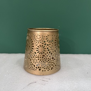 Porte-bougie en métal doré, motif découpé au laser, porte-bougie chauffe-plat décoratif, décoration de table, décoration d'intérieur - Product Image 5