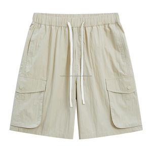 Pantalon cargo décontracté OEM de haute qualité pour hommes, grandes poches, coupe ample, fermeture en dentelle, vêtements d'extérieur tendance de la rue, short de survêtement - Product Image 1