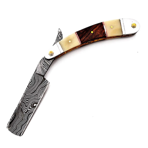 Navajas de Afeitar de Acero Inoxidable con Alto Contenido de Carbono de Damasco Hechas a Mano, Artículos de Salón Seguros, Regalo Personalizado para Hombres - Product Image 3