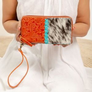 Nuevo Bolso de Mano Vintage para Mujer, Diseño Floral Grabado a Mano, Cuero Genuino de Vaca, de Lujo - Product Image 3