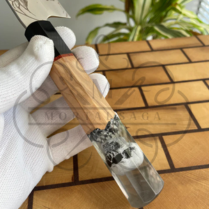 Handmade Chef <b>Knife</b> Stainless Steel Blade Wood Handle Skull Design Novelty <b>Kitchen</b> <b>Knife</b> Right Hand 8-9.9in Matte Finish - Product Image 4