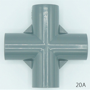 Conector Cruzado de PVC de 4 Vías y 20A para Tratamiento de Agua Kansaikako, para Ramificación de Tuberías, Hecho en Japón, Modelo KJ-026-020 - Product Image 3