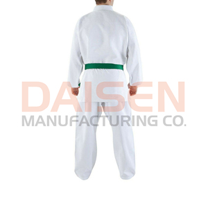Uniforme de Karate Blanco para Niños con Cinturón Verde, Ropa de Artes Marciales de Algodón Resistente, Talla Infantil, Corte Regular - Product Image 3