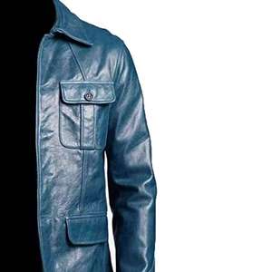 Hot Sale <b>Long</b> Genuine <b>Leather</b> Motorcycle <b>Jacket</b> for Men Waterproof Thick Front Pockets Premium Quality - Product Image 6