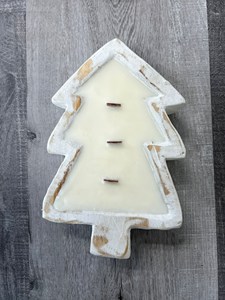 Bol à bougie artisanal en bois en forme de sapin de Noël, support décoratif pour bougie, pour la décoration de Noël, du salon et de la salle à manger - Product Image 5