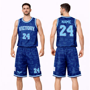 Conjunto de Uniforme de Baloncesto Azul y Rojo Personalizado para Hombre y Mujer, Jersey y Pantalones Cortos de Malla Transpirable, Nombre y Número del Equipo Personalizados - Product Image 3