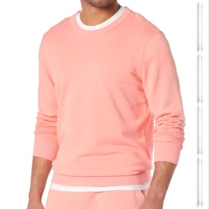 Nouveau design 2024, 100% laine mérinos, anti-rides, anti-rétrécissement, tricoté, rouge foncé, respirant, col rond, pulls d'hiver pour hommes - Product Image 2