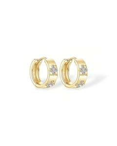 Pendientes de Aro con Doble Trébol y Diamantes Cultivados en Laboratorio para Mujer, Oro Sólido de 14K, Joyería Floral Elegante, Regalo para Novia, Boda u Ocasiones Especiales - Product Image 5