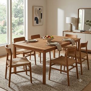 dining <b>table</b> and 6 dining chair with rope seat - Product Image 1