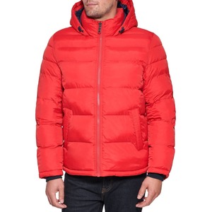 Men's <b>Red</b> Hooded Puffer <b>Jacket</b> With Zipper Closure Windproof Winter Coat Casual Style Puffer <b>Jacket</b> For Man - Product Image 5