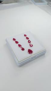 100% ธรรมชาติที่ดีที่สุดที่มีคุณภาพสูงลูกแพร์ตัดสีแดงร้อนขนาด5x7มม. เทียบขนาดอัญมณีหลวมดีสำหรับการทำเครื่องประดับโมซัมบิก - Product Image 3