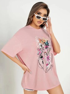 Nueva Camiseta Informal de Diseñador, Camiseta de Lujo con Cuello Redondo y Estampado, Ropa de Diseñador para Damas al por Mayor - Product Image 4