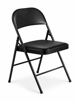 Chaise pliante traditionnelle en vinyle - Conception pliable, portable, légère, pour la maison, la chambre, la salle à manger, gain de place, rangement, acier moderne