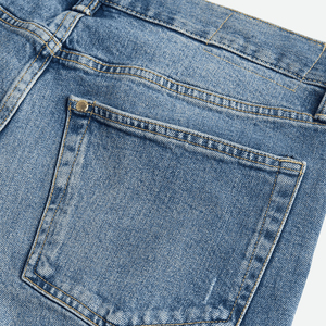 Shorts Bermuda en jean déchiré pour homme, taille mi-haute, avec fermeture boutonnée, décontractés, en coton délavé - Product Image 6