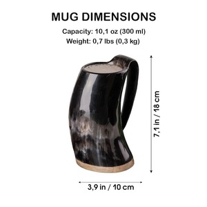 Handmade Horn <b>Mug</b> Natural Buffalo Horn Drinking Cup Rustic Kitchen Drinkware For Home Bar Restaurant Camping And <b>Travel</b> - Product Image 6