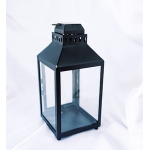 <b>Set</b> 3 Fantastic Modern Design Eco-Friendly Christmas Candle <b>Lanterns</b> Black Iron Frame Clear Glass Panes Bronze Handles Garden - Product Image 5