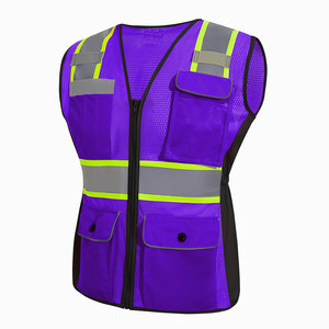 Chaleco de Seguridad Reflectante para Mujer con Cintura Ajustada, Múltiples Bolsillos, Ropa de Trabajo Ligera, Transpirable y de Secado Rápido - Product Image 1
