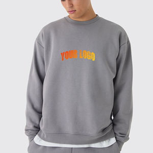 Sweat-shirt personnalisé basique oversize à épaules tombantes avec poche kangourou, unisexe, en molleton de coton French Terry - Product Image 1