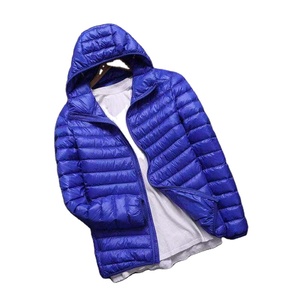 Chaqueta Ligera de Algodón y Poliéster para Hombre, Chaqueta de Plumón con Cuello Alto y Capucha, Cierre de Cremallera, Color Sólido Vintage, Chaquetas Cálidas de Invierno - Product Image 2