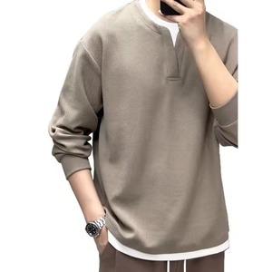 <b>Men's</b> High-End <b>Base</b> <b>Layer</b> Shirt Top Simple Two-Piece Design New Spring Hoodie & Sweatshirt - Product Image 5