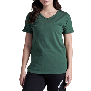 Opciones de color personalizadas y costuras suaves crean ropa casual versátil para boutiques y camisetas versátiles con cuello en V para mujer. - Product Image 1