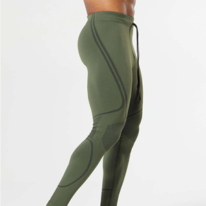 Top Selling <b>Men</b> <b>Compression</b> Leggings Customized Leopard Pattern Breathable Athletic Sports Running Jogging <b>Tights</b> Slim Fit Waist - Product Image 5