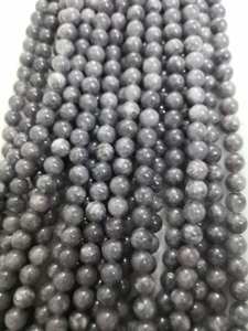 ลูกปัดหยกสีเทาหมาชานทรงกลมสองเส้นเต็มเส้น สำหรับทำเครื่องประดับ DIY ขายส่ง - Product Image 4