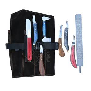 Kit Profesional de Cuchillos para Acabado de Pezuñas de Caballo, Cuchillo con Extremo de Latón Negro, Cuchilla Grande de Doble Cara para Recortar, Lima de Punta, Pulidor y Estuche - Product Image 6