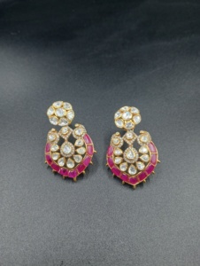 Gold Plated <b>Silver</b> <b>Stud</b> Earrings with Floral Design Luxury Women's Wedding & Party Jewelry - Product Image 3