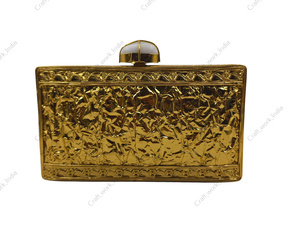 Handcrafted Mother of Pearl Clutch with <b>Gold</b> Leaf Scroll Design Luxury Evening <b>Bag</b> for Bridal Wedding Party - Product Image 3