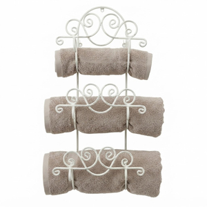 Metal Wall Mounted Towel Rack and Storage Organizer for Bathroom Rolled Bath Towels Washcloths and Linens In Good Price - Product Image 6