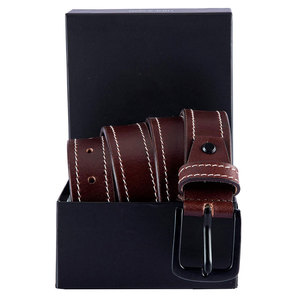 Genuine Leather Pin Buckle Belt Solid Color Casual Style Durable One-Piece Molding <b>Cow</b> Hide Material - Product Image 4