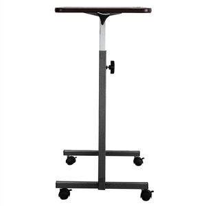 Tavolino Multifunzionale Regolabile da Letto con 4 Ruote Frenanti, in MDF/Ferro Effetto Legno Scuro per Camera da Letto e Ufficio - Product Image 2