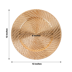 Assiette de présentation dorée à texture tressée, motif élégant en nattes, pour un service de table décoratif - Product Image 3