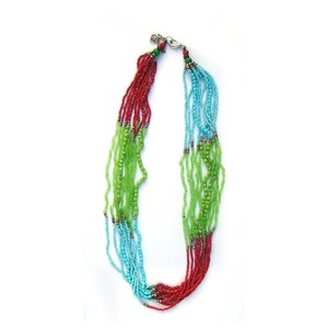 Collar de cuentas de vidrio indio hecho a mano Emerald Grace Luxe, elegante joyería para fiestas nupciales, venta al por mayor, prendas de moda premium - Product Image 4