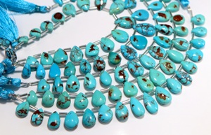 Cuentas de Turquesa Egipcia en Forma de Pera de la Marca Prince Mines, Cuentas de Piedras Preciosas Naturales Lisas en Forma de Lágrima para la Fabricación de Collares y Joyería - Product Image 4