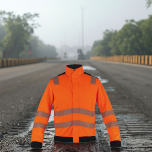 Hi Vis Reflective <b>Jacket</b> Safety Windbreakerconstruction <b>Worker</b> Uniform road way safety - Product Image 4