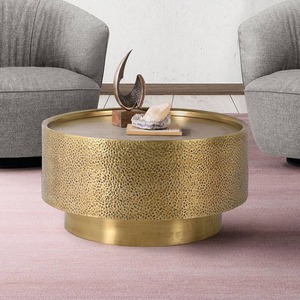 Mesa de Centro Moderna de Diseño Contemporáneo con Superficie de Metal Hecha a Mano, Muebles para Sala de Estar - Product Image 4