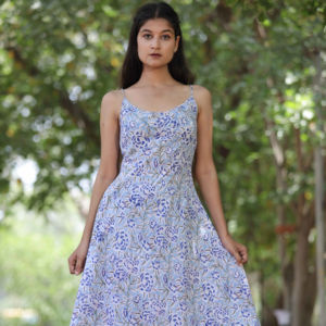 Vestido elegante de algodón hecho a mano indio para mujer, vestido de fiesta a la moda, vestido de novia para verano, regalo personalizado, vestido personalizado a la venta - Product Image 5