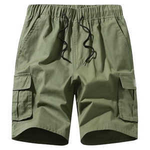 American Style Formal Work <b>Shorts</b> for <b>Men</b> Summer Loose Fit Canvas Mid Waist Solid Breathable Lightweight Drawstring <b>Shorts</b> - Product Image 1