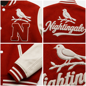Chaqueta Universitaria Premium, Cuerpo de Lana, Mangas de Cuero, Parche Bordado, Chaqueta Personalizada para Equipos, Parche de Chenilla, Chaqueta de Béisbol - Product Image 5