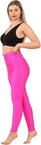 Women's High Waist Compression Leggings <b>Tummy</b> <b>Control</b> Shiny Yoga Pants with Inner Pockets Athletic Sportswear - Product Image 4