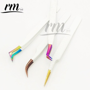 Pincettes luxueuse à poignée en diamant blanc, pour les extensions de cils, avec plusieurs points, qualité supérieure, Logo privé et emballage personnalisé - Product Image 5