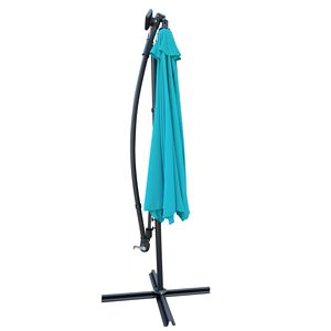 Ombrellone da Esterno da 3 Metri con Luci LED Solari, Impermeabile, 8 Stecche, Base a Croce con Manovella per Esterni - Product Image 4